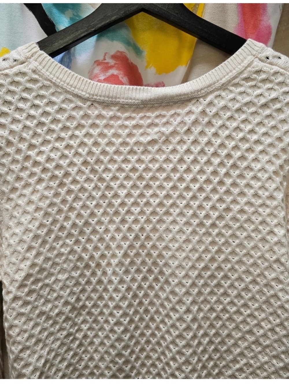 Athleta Women's Cream Knit Long Sleeve Sweater Merino Wool Blend Large - Picture 11 of 13